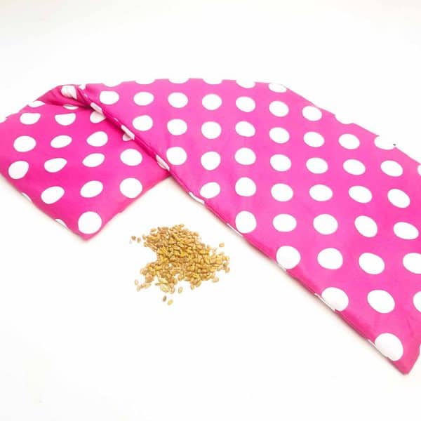 Pittenzak XL roze met witte stippen