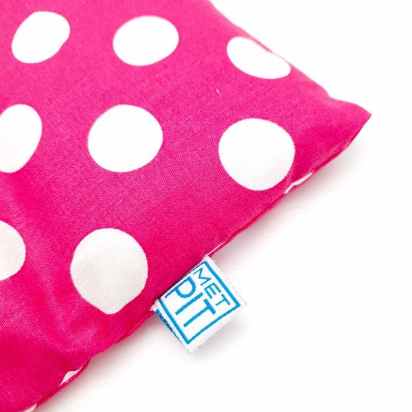 Pittenzak - warmtekussen / coldpack roze en witte stippen - Afbeelding 3